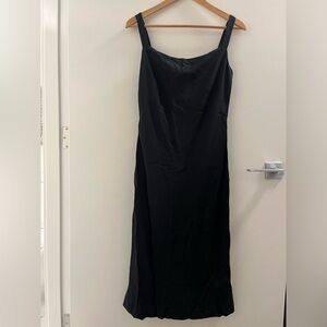 Banana Republic Black Silk Midi Dress (Size 6)